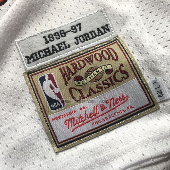 Camiseta Chicago Bulls Michael Jordan NO 23 Mitchell & Ness 1996-97 Blanco